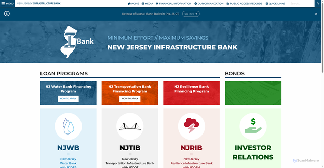 Security scan screenshot of https://njib.gov/