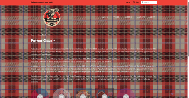 Security scan screenshot of https://standuprecords.com/collections/patton-oswalt?srsltid=AfmBOoqYO7UPJIDqGUQf-H97k1UynAO8VAOSTSfy_Nm8Yk4nmEQTGJ8a