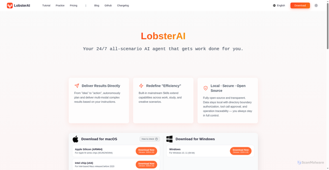 Security scan screenshot of https://lobsterai.youdao.com/