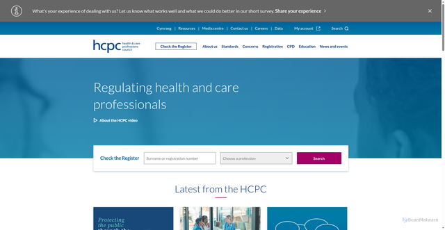 Security scan screenshot of https://www.hcpc-uk.org