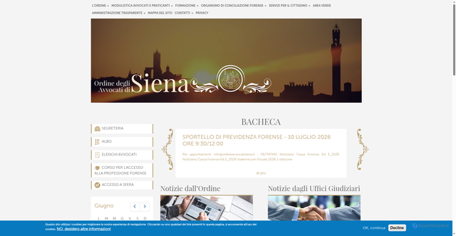 Security scan screenshot of https://www.ordineavvocatisiena.it