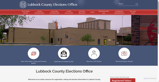 Security scan screenshot of https://votelubbock.gov/