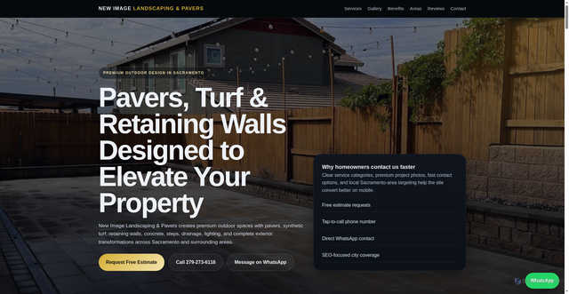 Security scan screenshot of http://newimagelandscapingandpavers.com/