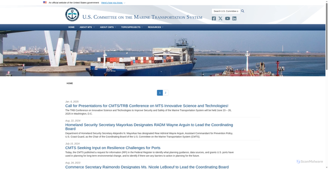 Security scan screenshot of https://www.cmts.gov/