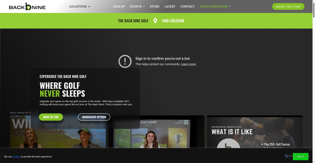 Security scan screenshot of https://thebackninegolf.com