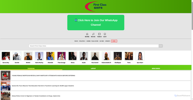Security scan screenshot of https://firstclassgists.com
