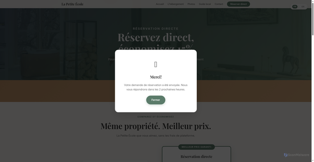 Security scan screenshot of https://petite-ecole.pages.dev/reserver