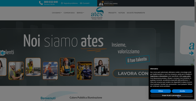 Security scan screenshot of https://www.atesenergia.it/