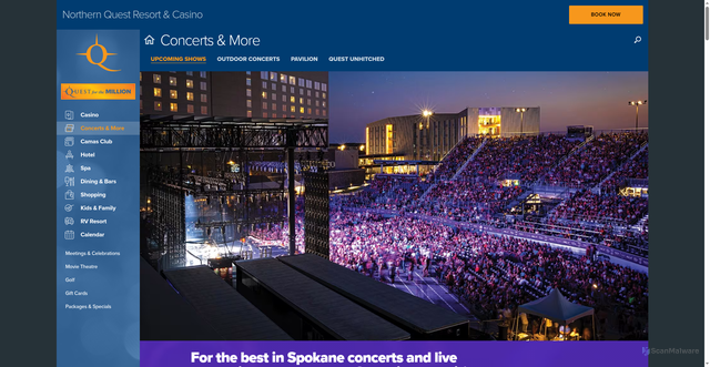 Security scan screenshot of https://www.northernquest.com/live-events/upcoming-shows