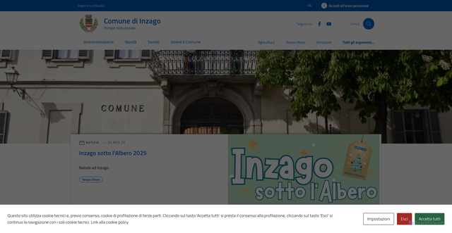 Security scan screenshot of https://comune.inzago.mi.it/