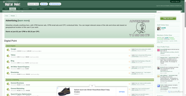 Security scan screenshot of https://forums.digitalpoint.com/