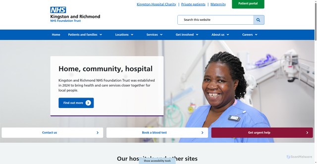 Security scan screenshot of http://www.kingstonhospital.nhs.uk