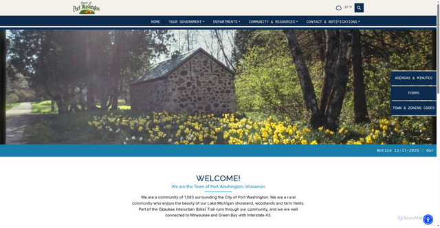 Security scan screenshot of https://townofportwashingtonwi.gov/