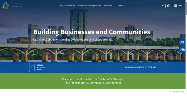 Security scan screenshot of https://www.okcommerce.gov/