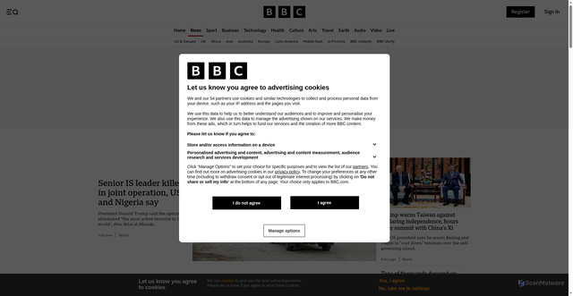 Security scan screenshot of http://www.bbc.com/news