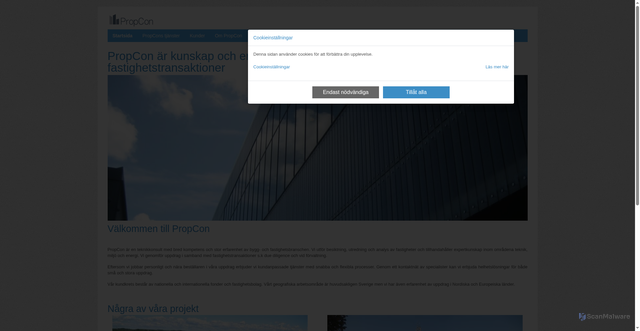 Security scan screenshot of https://propcon.se