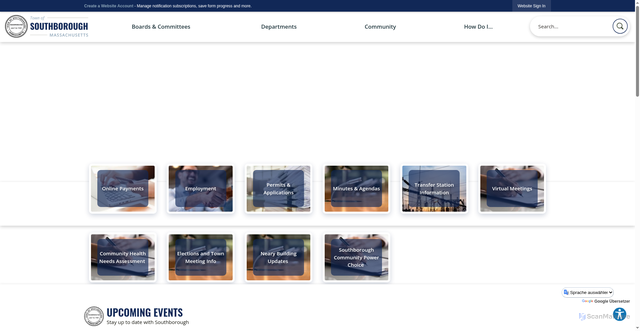 Security scan screenshot of https://southboroughma.gov/