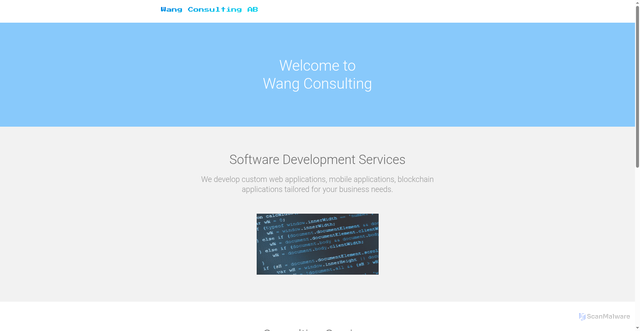 Security scan screenshot of https://wangconsulting.se