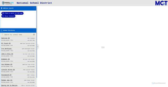 Security scan screenshot of https://www.schoolsitelocator.com/apps/national/