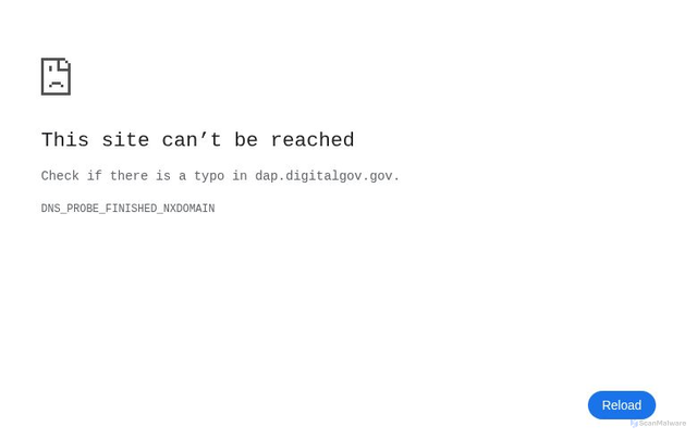 Security scan screenshot of https://dap.digitalgov.gov/