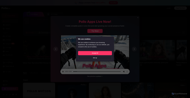 Security scan screenshot of https://pollo.ai