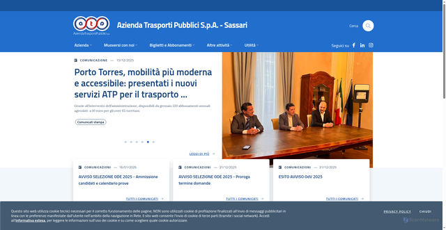Security scan screenshot of https://www.atpsassari.it/