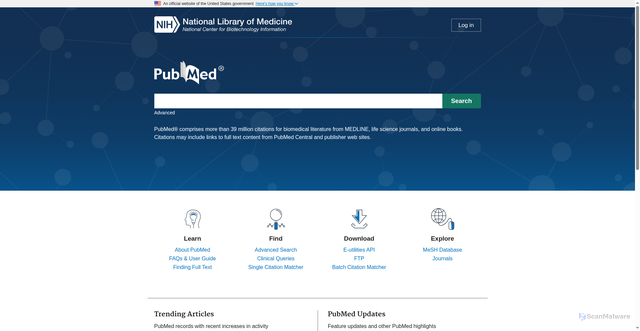Security scan screenshot of https://pubmed.ncbi.nlm.nih.gov/