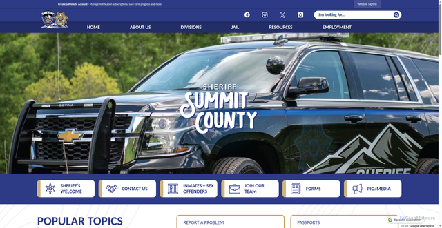 Security scan screenshot of https://www.summitcountyutah.gov/2525/Sheriff-Office