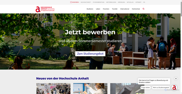 Security scan screenshot of https://hs-anhalt.de