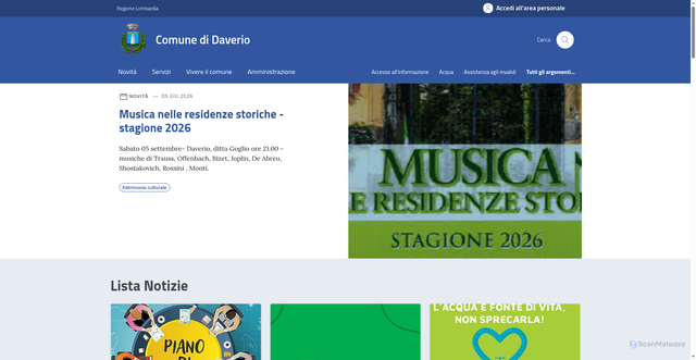 Security scan screenshot of https://www.comune.daverio.va.it