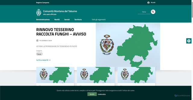Security scan screenshot of https://www.comunitamontanataburno.it