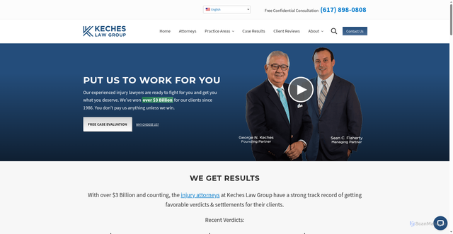 Security scan screenshot of https://kecheslaw.com/