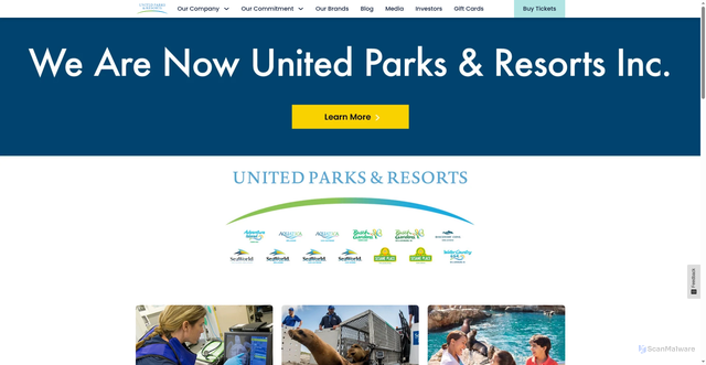 Security scan screenshot of https://seaworldentertainment.com