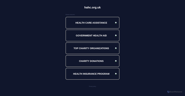 Security scan screenshot of http://www.hahc.org.uk/