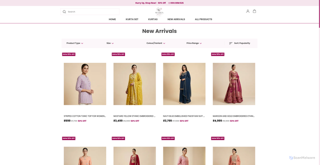 Security scan screenshot of https://thewomenplus.com/collection/new-arrivals