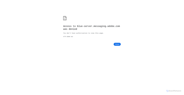 Security scan screenshot of https://blue-server.messaging.adobe.com