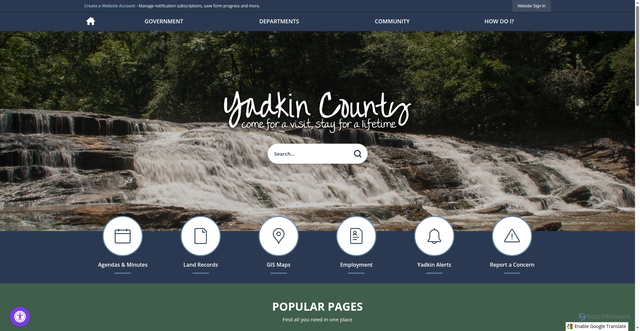 Security scan screenshot of https://www.yadkincountync.gov/