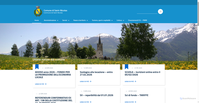 Security scan screenshot of https://www.comune.saint-nicolas.ao.it/
