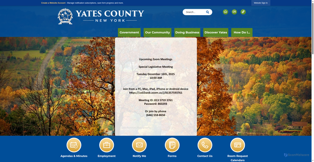 Security scan screenshot of https://www.yatescountyny.gov/