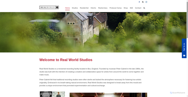 Security scan screenshot of https://realworldstudios.com/