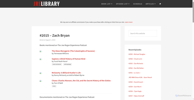 Security scan screenshot of https://jrelibrary.com/2015-zach-bryan/