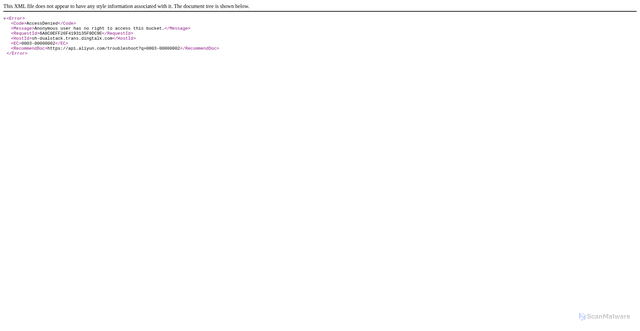 Security scan screenshot of sh-dualstack.trans.dingtalk.com