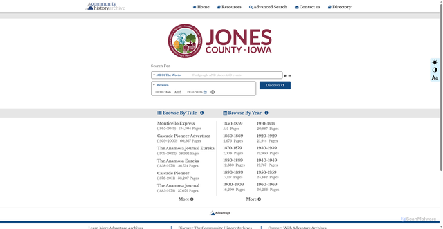 Security scan screenshot of https://jonescounty.advantage-preservation.com