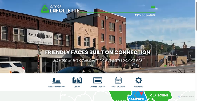 Security scan screenshot of https://lafollettetn.gov/