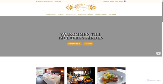 Security scan screenshot of https://tallbergsgarden.se/