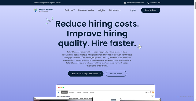 Security scan screenshot of https://talent-funnel.com