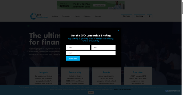Security scan screenshot of https://cfoleadership.com/