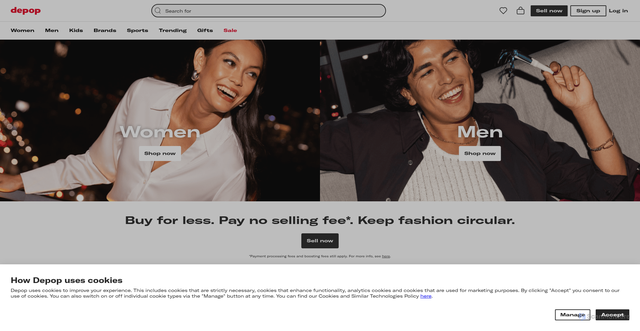 Security scan screenshot of https://depop.com