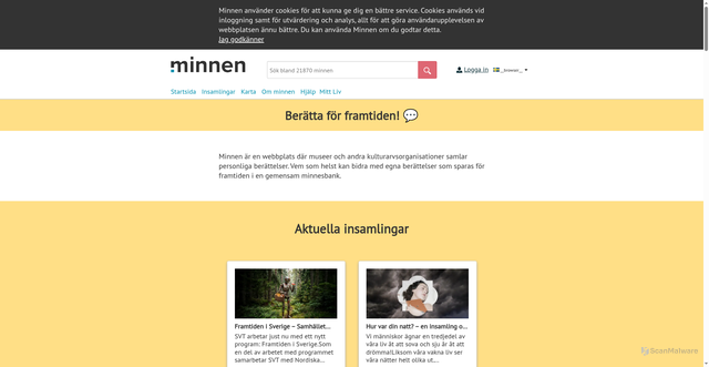 Security scan screenshot of https://minnen.se