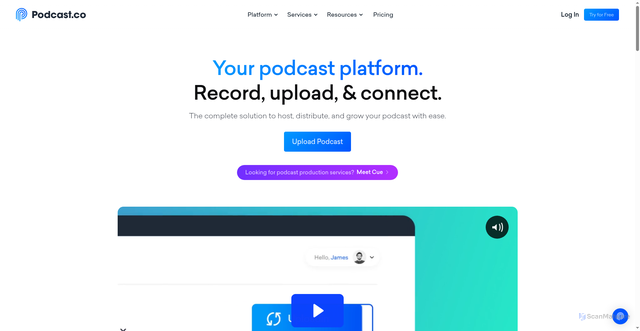 Security scan screenshot of https://www.podcast.co/